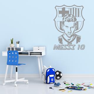 Samolepka Lionel Messi 10 Farba: šedá, Veľkosť: 100 x 70 cm