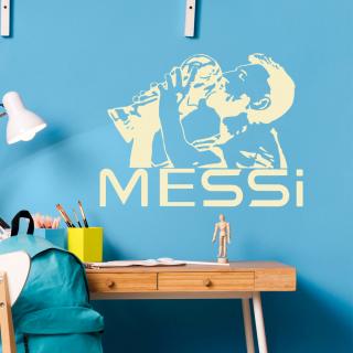 Samolepka Lionel Messi pohár Farba: béžová, Veľkosť: 100 x 75 cm