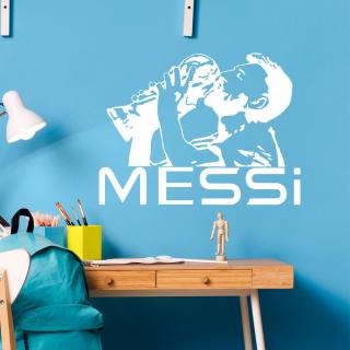 Samolepka Lionel Messi pohár Farba: bílá, Veľkosť: 100 x 75 cm