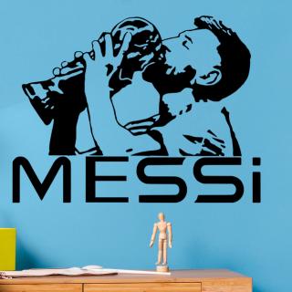 Samolepka Lionel Messi pohár Farba: černá, Veľkosť: 100 x 75 cm