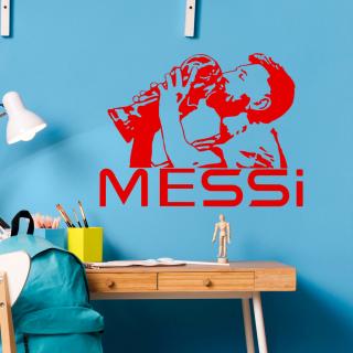 Samolepka Lionel Messi pohár Farba: červená, Veľkosť: 100 x 75 cm