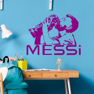 Samolepka Lionel Messi pohár Farba: fialová, Veľkosť: 100 x 75 cm