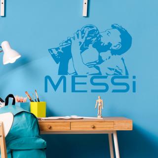 Samolepka Lionel Messi pohár Farba: modrá, Veľkosť: 100 x 75 cm