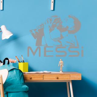 Samolepka Lionel Messi pohár Farba: šedá, Veľkosť: 100 x 75 cm