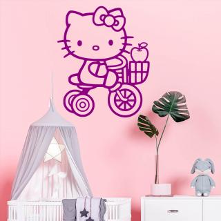 Samolepka Mačička Hello Kitty Farba: fialová, Veľkosť: 100 x 83 cm