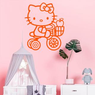 Samolepka Mačička Hello Kitty Farba: oranžová, Veľkosť: 100 x 83 cm