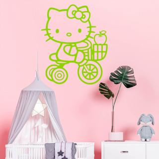 Samolepka Mačička Hello Kitty Farba: zelená, Veľkosť: 40 x 33 cm