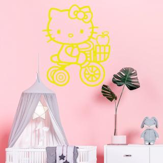 Samolepka Mačička Hello Kitty Farba: žlutá, Veľkosť: 100 x 83 cm