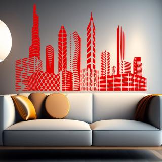 Samolepka Mesto budúcnosti Farba: červená, Veľkosť: 40 x 27 cm