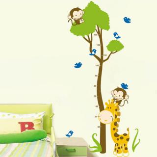 Samolepka meter Žirafa s opičkami