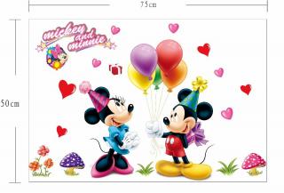 Samolepka Mickey Mouse a Minnie Veľkosť: 50 x 75 cm