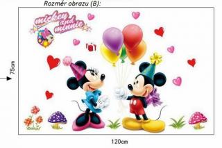 Samolepka Mickey Mouse a Minnie Veľkosť: 75 x 120 cm