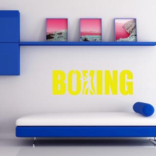 Samolepka Nápis boxing Farba: žlutá, Veľkosť: 100 x 29 cm