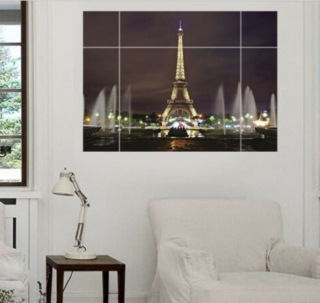Samolepka Okno s výhľadom na Eiffelovu vežu