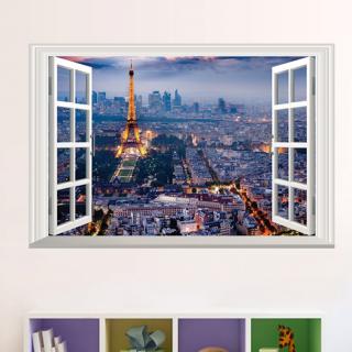 Samolepka Okno s výhľadom na Paříž