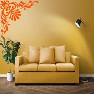 Samolepka Ornament do rohu Farba: oranžová, Veľkosť: 40 x 40 cm