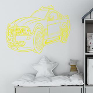 Samolepka Policajné autíčko detské Farba: žlutá, Veľkosť: 100 x 77 cm