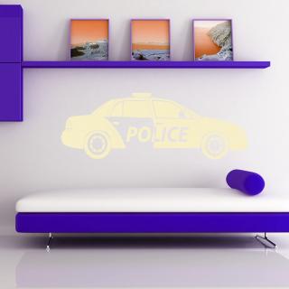 Samolepka Policajné autíčko Farba: béžová, Veľkosť: 100 x 32 cm