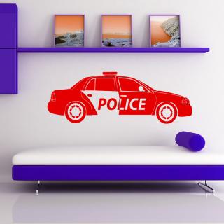 Samolepka Policajné autíčko Farba: červená, Veľkosť: 100 x 32 cm