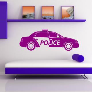 Samolepka Policajné autíčko Farba: fialová, Veľkosť: 100 x 32 cm
