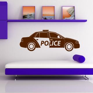 Samolepka Policajné autíčko Farba: hnedá, Veľkosť: 100 x 32 cm