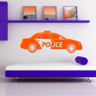 Samolepka Policajné autíčko Farba: oranžová, Veľkosť: 100 x 32 cm