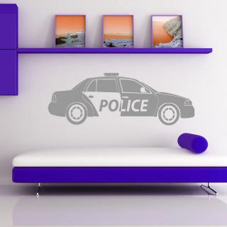 Samolepka Policajné autíčko Farba: šedá, Veľkosť: 100 x 32 cm