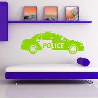 Samolepka Policajné autíčko Farba: zelená, Veľkosť: 100 x 32 cm