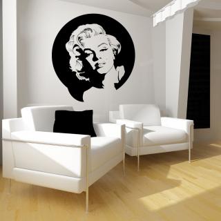 Samolepka Portrét Marilyn Monroe Farba: černá, Veľkosť: 80 x 85 cm