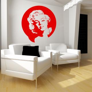 Samolepka Portrét Marilyn Monroe Farba: červená, Veľkosť: 100 x 106 cm
