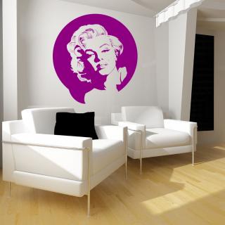 Samolepka Portrét Marilyn Monroe Farba: fialová, Veľkosť: 100 x 106 cm