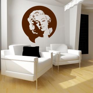 Samolepka Portrét Marilyn Monroe Farba: hnědá, Veľkosť: 100 x 106 cm
