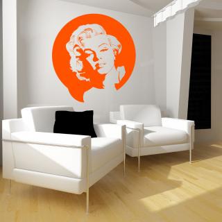 Samolepka Portrét Marilyn Monroe Farba: oranžová, Veľkosť: 100 x 106 cm