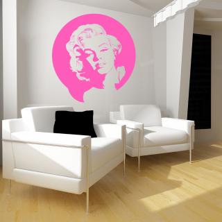 Samolepka Portrét Marilyn Monroe Farba: růžová, Veľkosť: 100 x 106 cm