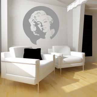 Samolepka Portrét Marilyn Monroe Farba: šedá, Veľkosť: 100 x 106 cm