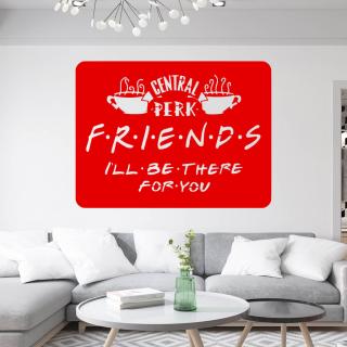 Samolepka Priatelia Friends Farba: červená, Veľkosť: 40 x 30 cm