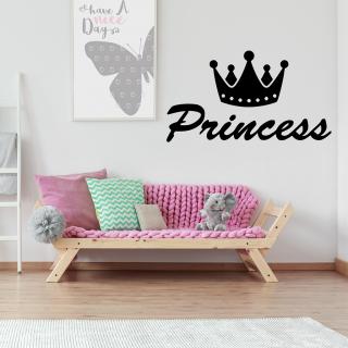 Samolepka Princess Farba: černá, Veľkosť: 80 x 45 cm
