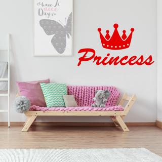 Samolepka Princess Farba: červená, Veľkosť: 100 x 57 cm