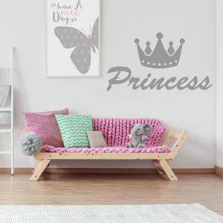 Samolepka Princess Farba: šedá, Veľkosť: 40 x 23 cm