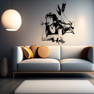 Samolepka Pulp Fiction Farba: černá, Veľkosť: 60 x 75 cm