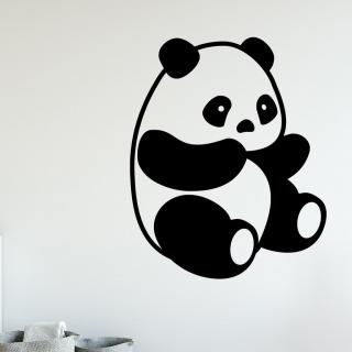 Samolepka Roztomilá panda Farba: čierna, Veľkosť: 100 x 80 cm