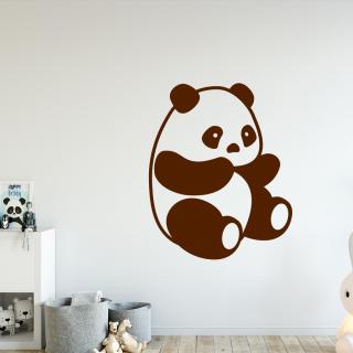 Samolepka Roztomilá panda Farba: hnedá, Veľkosť: 100 x 80 cm