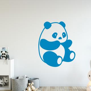 Samolepka Roztomilá panda Farba: modrá, Veľkosť: 100 x 80 cm