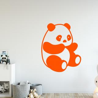 Samolepka Roztomilá panda Farba: oranžová, Veľkosť: 100 x 80 cm