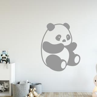 Samolepka Roztomilá panda Farba: šedá, Veľkosť: 100 x 80 cm