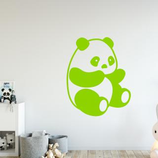 Samolepka Roztomilá panda Farba: zelená, Veľkosť: 100 x 80 cm