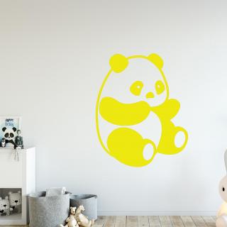 Samolepka Roztomilá panda Farba: žltá, Veľkosť: 100 x 80 cm