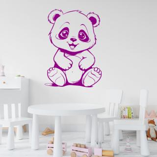 Samolepka Roztomilý medvedík Farba: fialová, Veľkosť: 100 x 73 cm