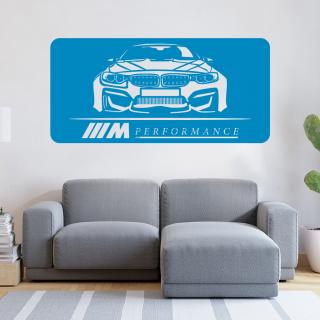Samolepka Rýchle auto Farba: modrá, Veľkosť: 100 x 50 cm
