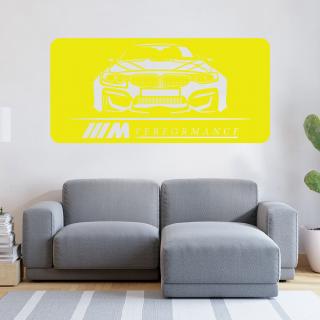 Samolepka Rýchle auto Farba: žlutá, Veľkosť: 40 x 20 cm